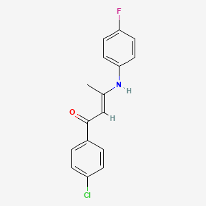 molecular formula C16H13ClFNO B5471158 (E)-1-(4-chlorophenyl)-3-(4-fluoroanilino)but-2-en-1-one 