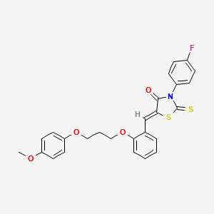 molecular formula C26H22FNO4S2 B5471171 3-(4-fluorophenyl)-5-{2-[3-(4-methoxyphenoxy)propoxy]benzylidene}-2-thioxo-1,3-thiazolidin-4-one 