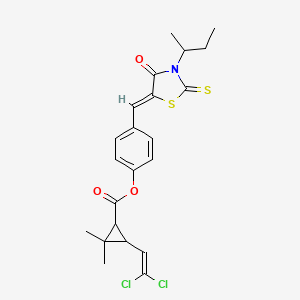 [4-[(Z)-(3-butan-2-yl-4-oxo-2-sulfanylidene-1,3-thiazolidin-5-ylidene)methyl]phenyl] 3-(2,2-dichloroethenyl)-2,2-dimethylcyclopropane-1-carboxylate