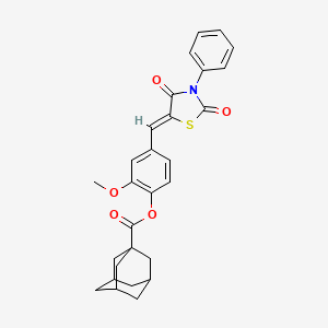 4-[(2,4-dioxo-3-phenyl-1,3-thiazolidin-5-ylidene)methyl]-2-methoxyphenyl 1-adamantanecarboxylate