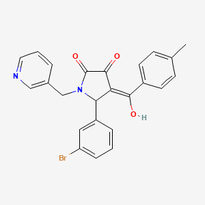 molecular formula C24H19BrN2O3 B5471257 5-(3-bromophenyl)-3-hydroxy-4-(4-methylbenzoyl)-1-[(pyridin-3-yl)methyl]-2,5-dihydro-1H-pyrrol-2-one 