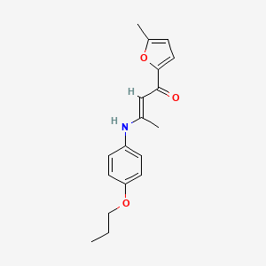 molecular formula C18H21NO3 B5471275 (E)-1-(5-methylfuran-2-yl)-3-(4-propoxyanilino)but-2-en-1-one 