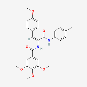 3,4,5-trimethoxy-N-[(E)-1-(4-methoxyphenyl)-3-(4-methylanilino)-3-oxoprop-1-en-2-yl]benzamide