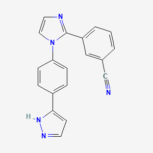 3-{1-[4-(1H-pyrazol-5-yl)phenyl]-1H-imidazol-2-yl}benzonitrile