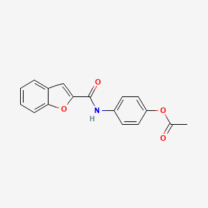 molecular formula C17H13NO4 B5471319 4-[(1-benzofuran-2-ylcarbonyl)amino]phenyl acetate 