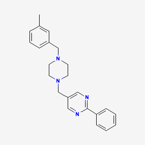 molecular formula C23H26N4 B5471330 5-{[4-(3-methylbenzyl)-1-piperazinyl]methyl}-2-phenylpyrimidine 