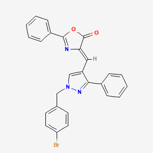 molecular formula C26H18BrN3O2 B5471342 4-{(Z)-1-[1-(4-BROMOBENZYL)-3-PHENYL-1H-PYRAZOL-4-YL]METHYLIDENE}-2-PHENYL-1,3-OXAZOL-5-ONE 