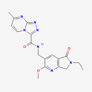 molecular formula C18H19N7O3 B5471355 N-[(6-ethyl-2-methoxy-5-oxo-6,7-dihydro-5H-pyrrolo[3,4-b]pyridin-3-yl)methyl]-7-methyl[1,2,4]triazolo[4,3-a]pyrimidine-3-carboxamide 