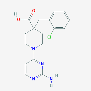 molecular formula C17H19ClN4O2 B5471366 1-(2-aminopyrimidin-4-yl)-4-(2-chlorobenzyl)piperidine-4-carboxylic acid 