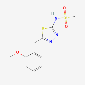 molecular formula C11H13N3O3S2 B5471374 N-{5-[(2-METHOXYPHENYL)METHYL]-1,3,4-THIADIAZOL-2-YL}METHANESULFONAMIDE 