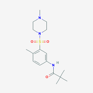 2,2-dimethyl-N-{4-methyl-3-[(4-methyl-1-piperazinyl)sulfonyl]phenyl}propanamide