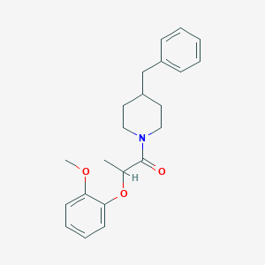 molecular formula C22H27NO3 B5471390 4-benzyl-1-[2-(2-methoxyphenoxy)propanoyl]piperidine 