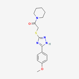 1-({[5-(4-methoxyphenyl)-4H-1,2,4-triazol-3-yl]thio}acetyl)piperidine