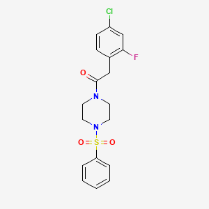 1-[(4-chloro-2-fluorophenyl)acetyl]-4-(phenylsulfonyl)piperazine