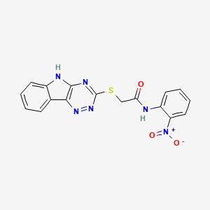 molecular formula C17H12N6O3S B5471431 N-(2-nitrophenyl)-2-(5H-[1,2,4]triazino[5,6-b]indol-3-ylthio)acetamide 