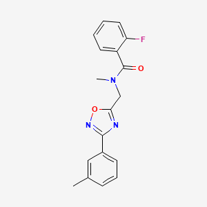 molecular formula C18H16FN3O2 B5471446 2-fluoro-N-methyl-N-{[3-(3-methylphenyl)-1,2,4-oxadiazol-5-yl]methyl}benzamide 