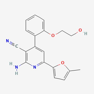 molecular formula C19H17N3O3 B5471463 2-amino-4-[2-(2-hydroxyethoxy)phenyl]-6-(5-methyl-2-furyl)nicotinonitrile 