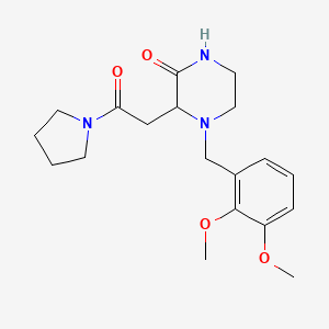 4-(2,3-dimethoxybenzyl)-3-[2-oxo-2-(1-pyrrolidinyl)ethyl]-2-piperazinone