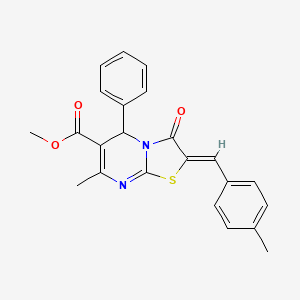 molecular formula C23H20N2O3S B5471487 methyl 7-methyl-2-(4-methylbenzylidene)-3-oxo-5-phenyl-2,3-dihydro-5H-[1,3]thiazolo[3,2-a]pyrimidine-6-carboxylate 