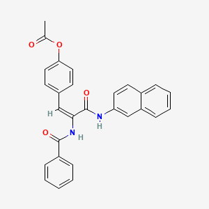 molecular formula C28H22N2O4 B5471499 4-[2-(benzoylamino)-3-(2-naphthylamino)-3-oxo-1-propen-1-yl]phenyl acetate 