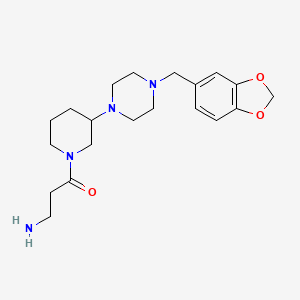 molecular formula C20H30N4O3 B5471500 (3-{3-[4-(1,3-benzodioxol-5-ylmethyl)-1-piperazinyl]-1-piperidinyl}-3-oxopropyl)amine dihydrochloride 