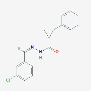 molecular formula C17H15ClN2O B5471514 N-[(Z)-(3-chlorophenyl)methylideneamino]-2-phenylcyclopropane-1-carboxamide 