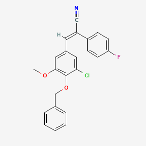 (E)-3-(3-chloro-5-methoxy-4-phenylmethoxyphenyl)-2-(4-fluorophenyl)prop-2-enenitrile