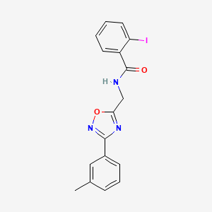 molecular formula C17H14IN3O2 B5471553 2-iodo-N-{[3-(3-methylphenyl)-1,2,4-oxadiazol-5-yl]methyl}benzamide 