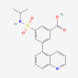 molecular formula C19H18N2O4S B5471559 3-[(isopropylamino)sulfonyl]-5-quinolin-5-ylbenzoic acid 