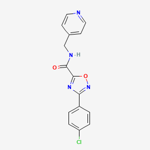 molecular formula C15H11ClN4O2 B5471566 3-(4-chlorophenyl)-N-(pyridin-4-ylmethyl)-1,2,4-oxadiazole-5-carboxamide 