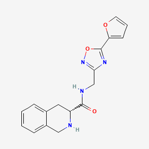 molecular formula C17H16N4O3 B5471587 (3R)-N-{[5-(2-furyl)-1,2,4-oxadiazol-3-yl]methyl}-1,2,3,4-tetrahydro-3-isoquinolinecarboxamide hydrochloride 