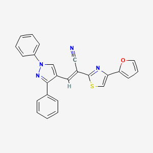 molecular formula C25H16N4OS B5471597 3-(1,3-diphenyl-1H-pyrazol-4-yl)-2-[4-(2-furyl)-1,3-thiazol-2-yl]acrylonitrile 