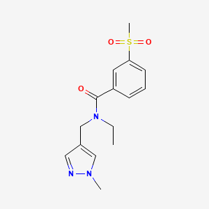 N-ethyl-N-[(1-methyl-1H-pyrazol-4-yl)methyl]-3-(methylsulfonyl)benzamide