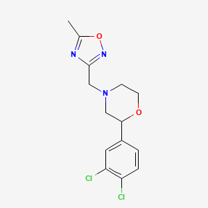 molecular formula C14H15Cl2N3O2 B5471618 2-(3,4-dichlorophenyl)-4-[(5-methyl-1,2,4-oxadiazol-3-yl)methyl]morpholine 