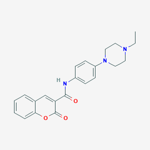molecular formula C22H23N3O3 B547163 2-Oxo-2H-chromene-3-carboxylic acid [4-(4-ethyl-piperazin-1-yl)-phenyl]-amide 
