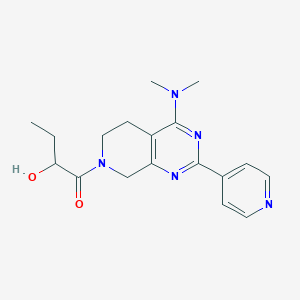 molecular formula C18H23N5O2 B5471688 1-[4-(dimethylamino)-2-pyridin-4-yl-5,8-dihydropyrido[3,4-d]pyrimidin-7(6H)-yl]-1-oxobutan-2-ol 