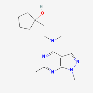 1-{2-[(1,6-dimethyl-1H-pyrazolo[3,4-d]pyrimidin-4-yl)(methyl)amino]ethyl}cyclopentanol