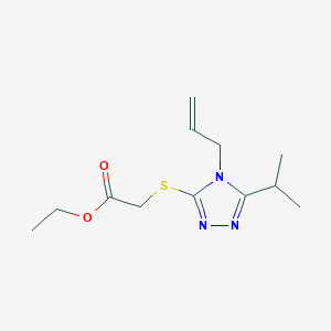 molecular formula C12H19N3O2S B5471709 ETHYL 2-[(4-ALLYL-5-ISOPROPYL-4H-1,2,4-TRIAZOL-3-YL)SULFANYL]ACETATE 