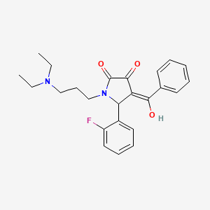 molecular formula C24H27FN2O3 B5471713 4-benzoyl-1-[3-(diethylamino)propyl]-5-(2-fluorophenyl)-3-hydroxy-1,5-dihydro-2H-pyrrol-2-one 