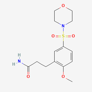 molecular formula C14H20N2O5S B5471741 3-[2-methoxy-5-(4-morpholinylsulfonyl)phenyl]propanamide 