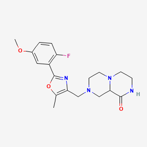 molecular formula C19H23FN4O3 B5471758 8-{[2-(2-fluoro-5-methoxyphenyl)-5-methyl-1,3-oxazol-4-yl]methyl}hexahydro-2H-pyrazino[1,2-a]pyrazin-1(6H)-one 