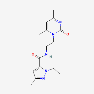 molecular formula C15H21N5O2 B5471792 N-[2-(4,6-dimethyl-2-oxopyrimidin-1(2H)-yl)ethyl]-1-ethyl-3-methyl-1H-pyrazole-5-carboxamide 