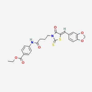 ethyl 4-({4-[5-(1,3-benzodioxol-5-ylmethylene)-4-oxo-2-thioxo-1,3-thiazolidin-3-yl]butanoyl}amino)benzoate