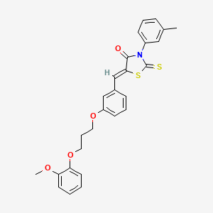 (5Z)-5-[[3-[3-(2-methoxyphenoxy)propoxy]phenyl]methylidene]-3-(3-methylphenyl)-2-sulfanylidene-1,3-thiazolidin-4-one