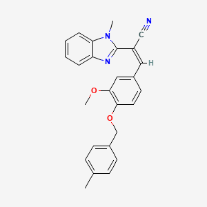 (Z)-3-[3-methoxy-4-[(4-methylphenyl)methoxy]phenyl]-2-(1-methylbenzimidazol-2-yl)prop-2-enenitrile