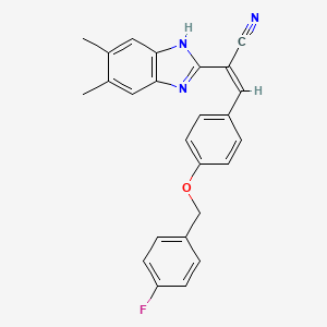 (2Z)-2-(5,6-dimethyl-1H-benzimidazol-2-yl)-3-{4-[(4-fluorobenzyl)oxy]phenyl}prop-2-enenitrile