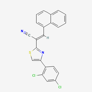 (E)-2-[4-(2,4-dichlorophenyl)-1,3-thiazol-2-yl]-3-naphthalen-1-ylprop-2-enenitrile