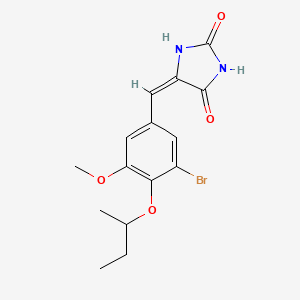 (5E)-5-[3-bromo-4-(butan-2-yloxy)-5-methoxybenzylidene]imidazolidine-2,4-dione