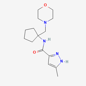 3-methyl-N-[1-(morpholin-4-ylmethyl)cyclopentyl]-1H-pyrazole-5-carboxamide