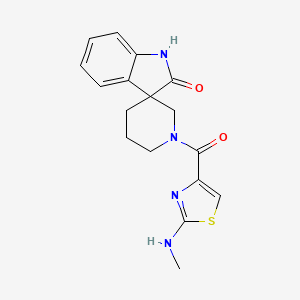 molecular formula C17H18N4O2S B5471969 1'-{[2-(methylamino)-1,3-thiazol-4-yl]carbonyl}spiro[indole-3,3'-piperidin]-2(1H)-one 